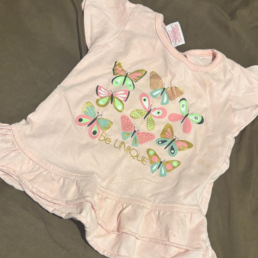 Pink Butterfly Kids Tee